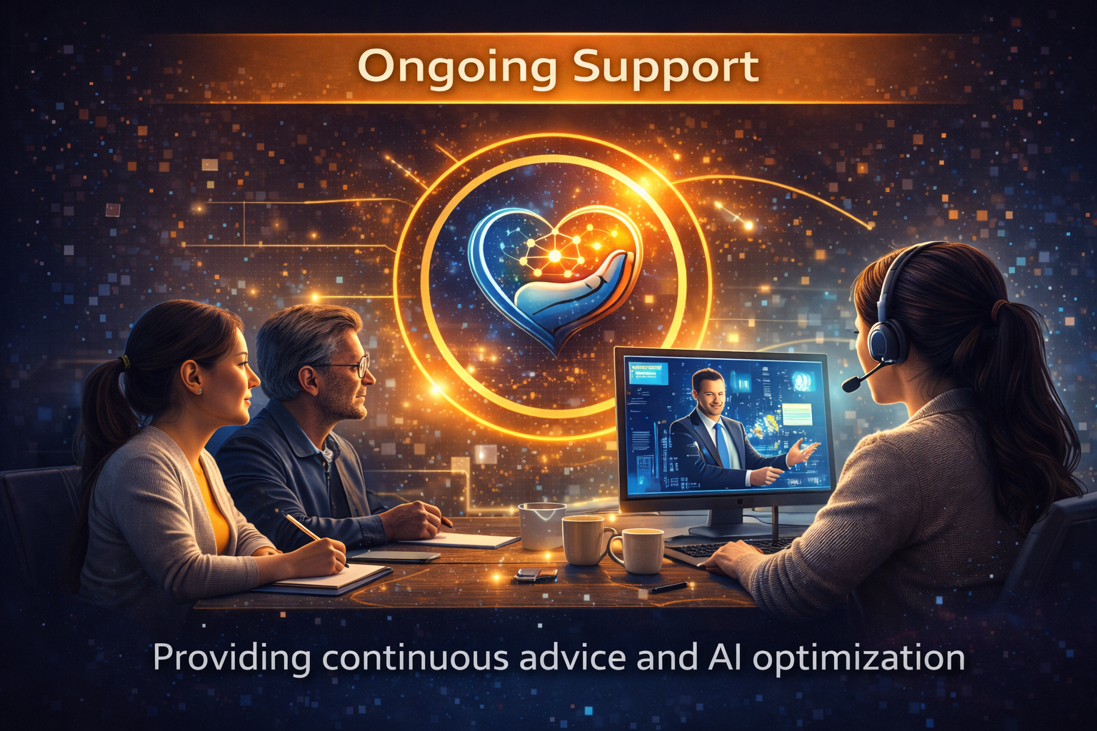 Illustration representing ongoing support for responsible AI adoption